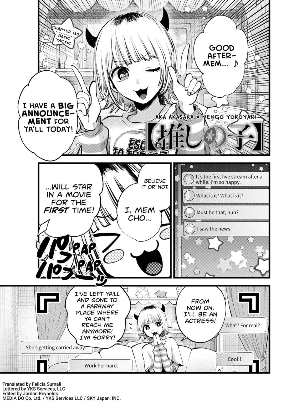 Oshi no Ko (My Star) Manga Chapter 130 page 1 - Basic Tactic