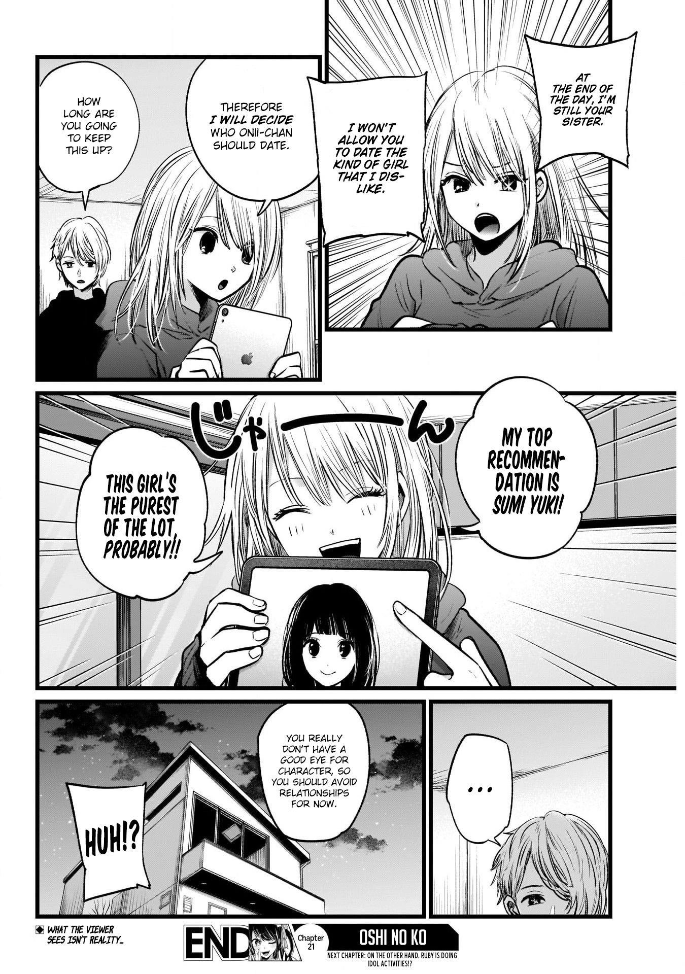 Oshi no Ko (My Star) Manga Chapter 21 page 20 - The Dating Reality Show