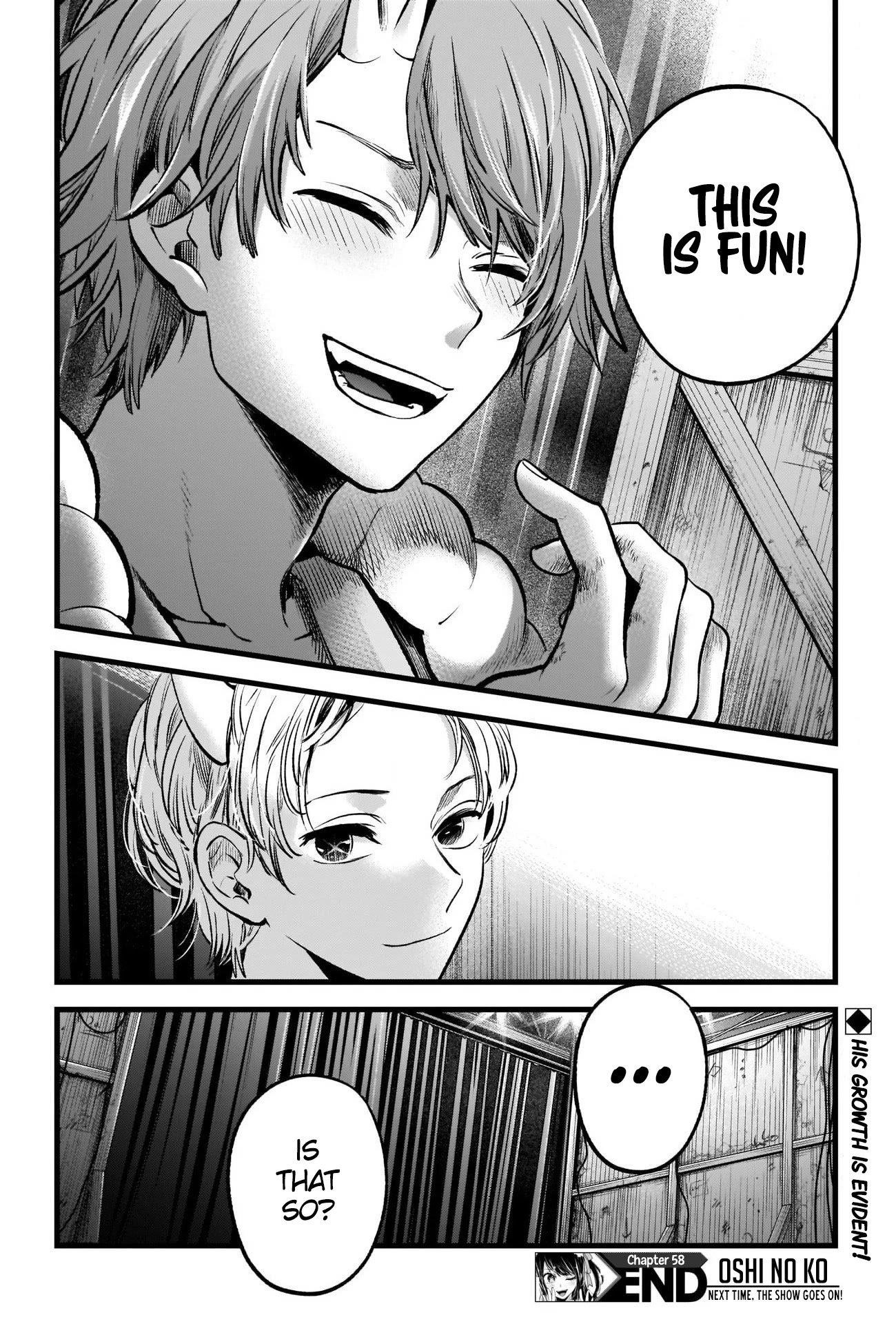 Oshi no Ko (My Star) Manga Chapter 58 page 18 - Growth