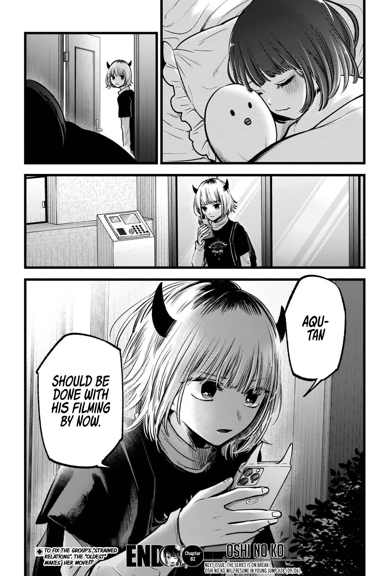 Oshi no Ko (My Star) Manga Chapter 82 page 18 - B-Komachi's Night